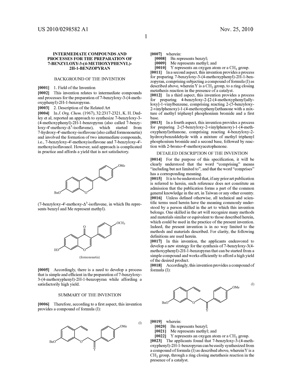 Intermediate Compounds and Processes for the Preparation of 7-benzyloxy-3-(4-methoxyphenyl)-2H-1-benzopyran - diagram, schematic, and image 02