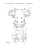 Expandable children garment with an improved adjustable feature diagram and image