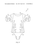 Expandable children garment with an improved adjustable feature diagram and image