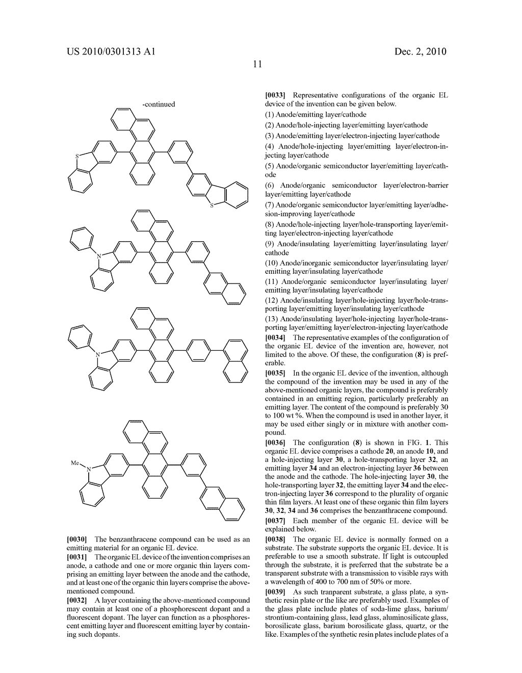 BENZANTHRACENE COMPOUND AND ORGANIC ELECTROLUMINESCENCE DEVICE USING THE SAME - diagram, schematic, and image 13