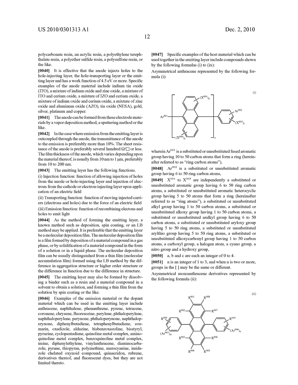 BENZANTHRACENE COMPOUND AND ORGANIC ELECTROLUMINESCENCE DEVICE USING THE SAME - diagram, schematic, and image 14