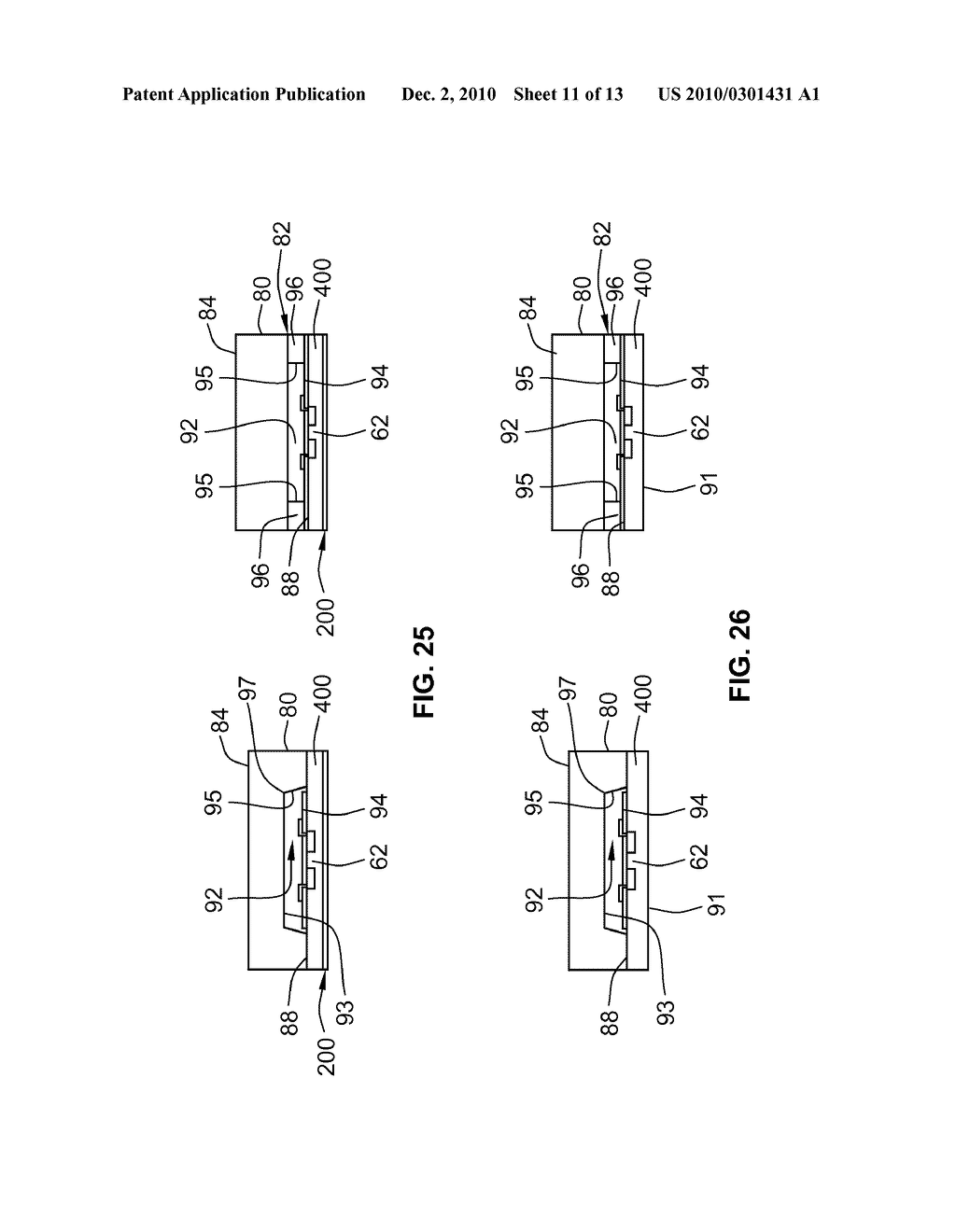 THIN SEMICONDUCTOR DEVICE HAVING EMBEDDED DIE SUPPORT AND METHODS OF MAKING THE SAME - diagram, schematic, and image 12