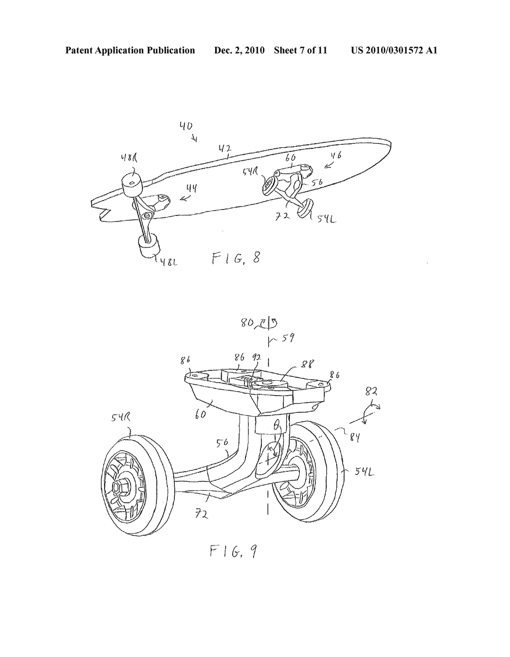 SKATEBOARD PROVIDING SUBSTANTIAL FREEDOM OF MOVEMENT OF THE FRONT TRUCK ASSEMBLY - diagram, schematic, and image 08