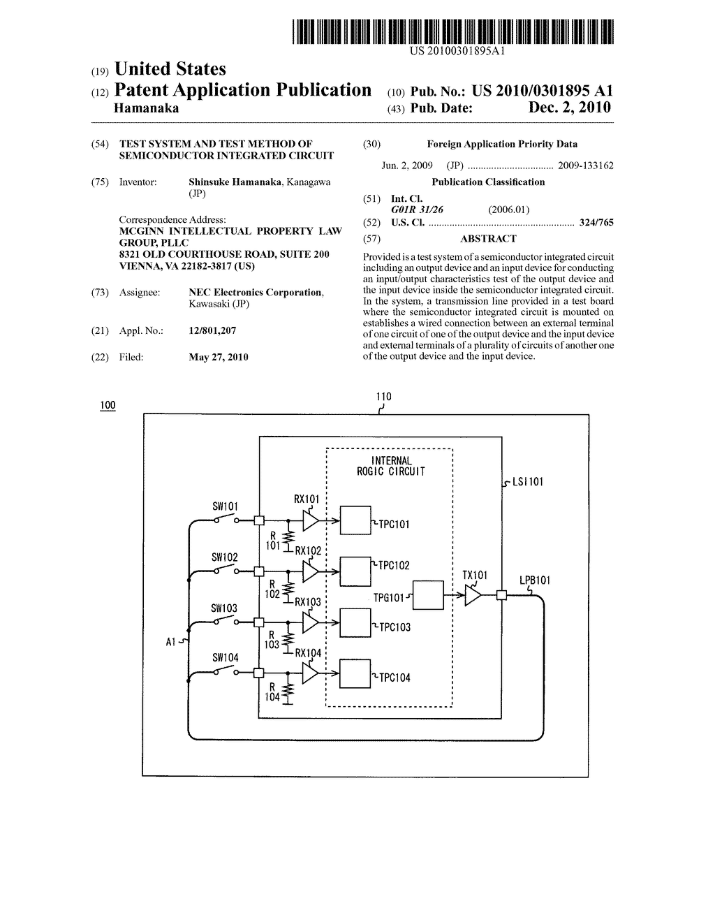 Test system and test method of semiconductor integrated circuit - diagram, schematic, and image 01