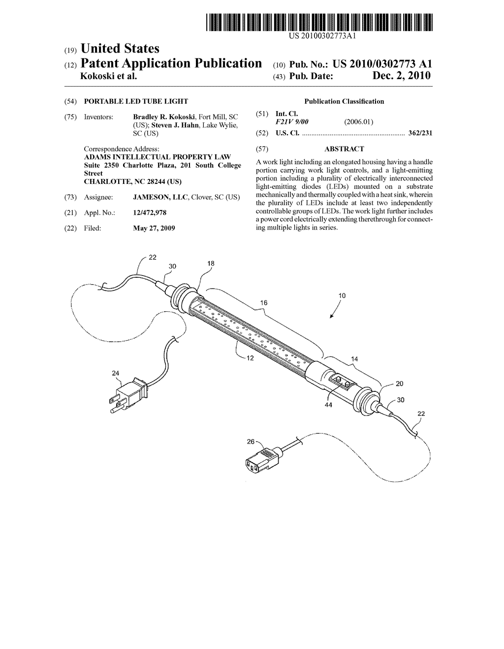 PORTABLE LED TUBE LIGHT - diagram, schematic, and image 01