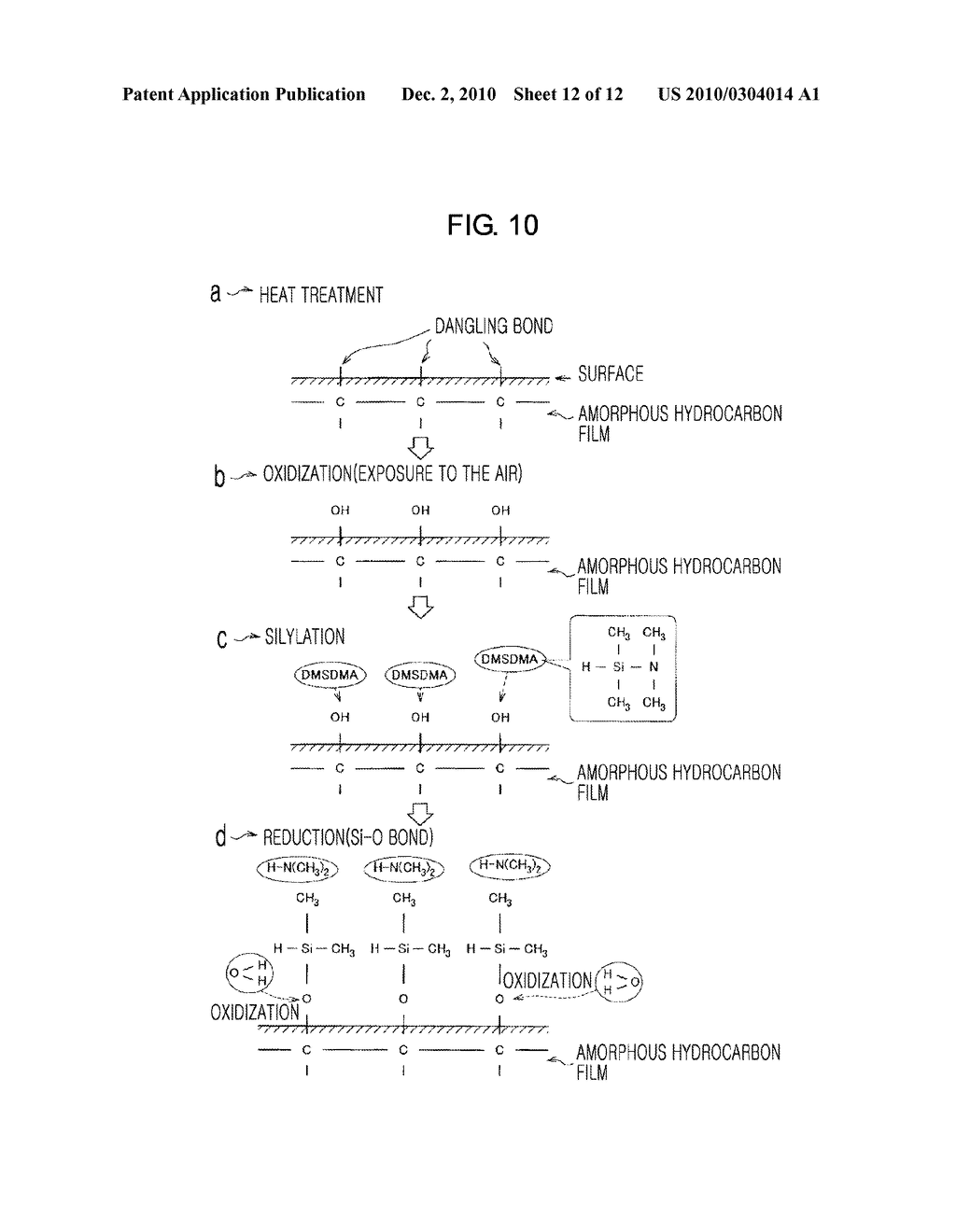 METHOD OF AFTERTREATMENT OF AMORPHOUS HYDROCARBON FILM AND METHOD FOR MANUFACTURING ELECTRONIC DEVICE BY USING THE AFTERTREATMENT METHOD - diagram, schematic, and image 13