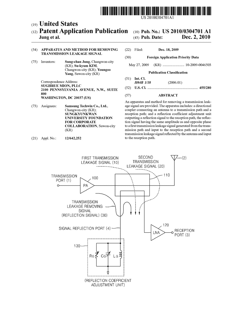 APPARATUS AND METHOD FOR REMOVING TRANSMISSION LEAKAGE SIGNAL - diagram, schematic, and image 01