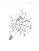 Arrowhead having blades offset rearward from the tip diagram and image