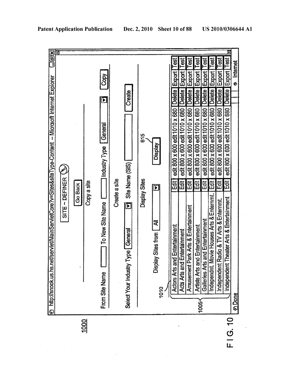 METHOD AND APPARATUS FOR GENERATING A WEB SITE USING A MULTI-DIMENSIONAL DESCRIPTION OF THE WEBSITE - diagram, schematic, and image 11