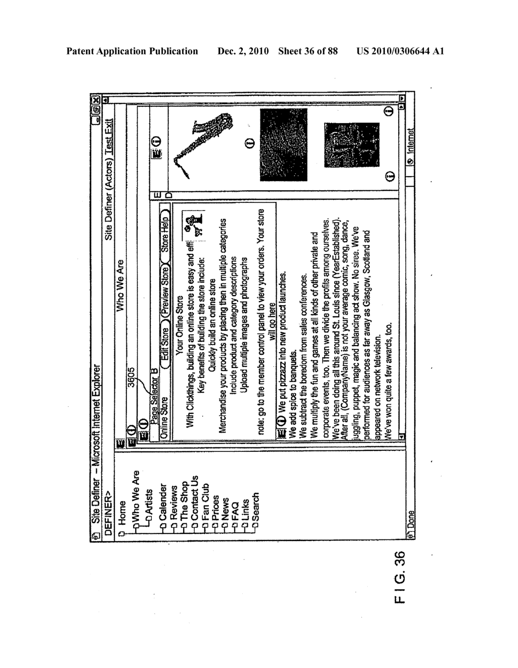 METHOD AND APPARATUS FOR GENERATING A WEB SITE USING A MULTI-DIMENSIONAL DESCRIPTION OF THE WEBSITE - diagram, schematic, and image 37
