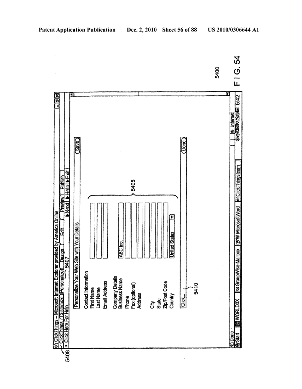 METHOD AND APPARATUS FOR GENERATING A WEB SITE USING A MULTI-DIMENSIONAL DESCRIPTION OF THE WEBSITE - diagram, schematic, and image 57