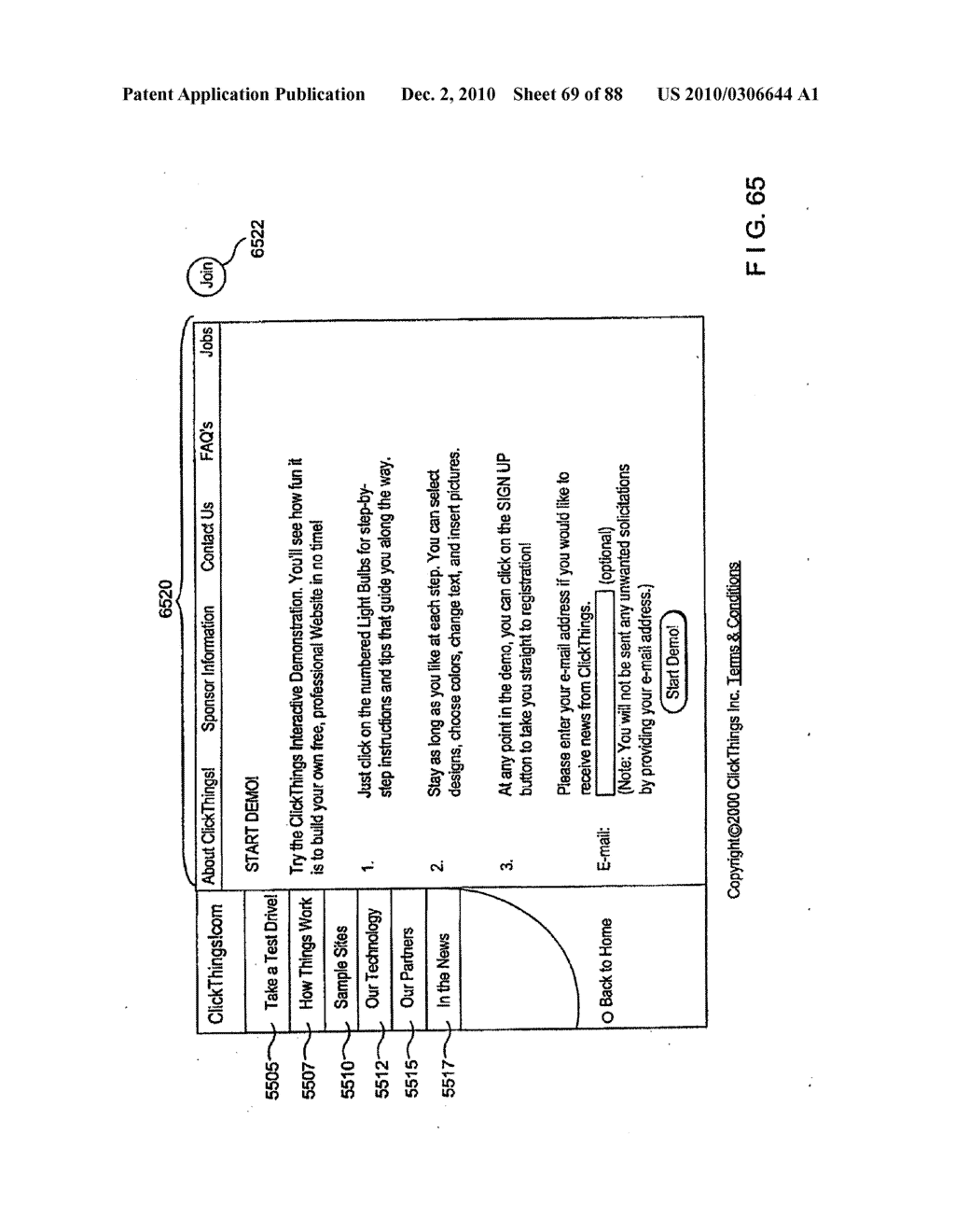 METHOD AND APPARATUS FOR GENERATING A WEB SITE USING A MULTI-DIMENSIONAL DESCRIPTION OF THE WEBSITE - diagram, schematic, and image 70