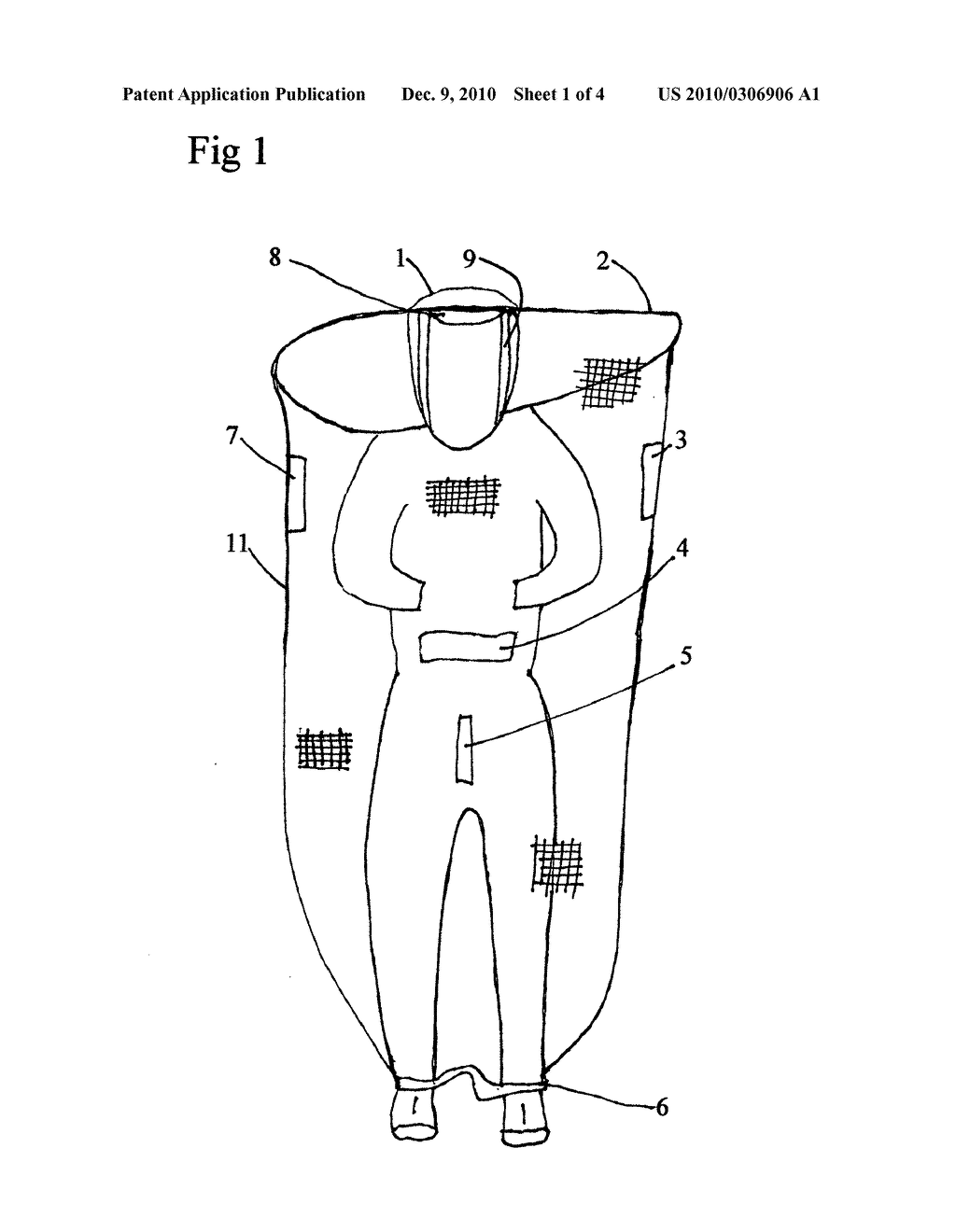 Insect Protection Garment - diagram, schematic, and image 02