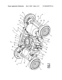 Railway vehicle power bogie having a semi-suspended motor diagram and image