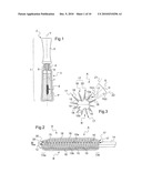 APPLICATOR FOR COMBING THE EYELASHES OR THE EYEBROWS OR FOR APPLYING A COMPOSITION THERETO diagram and image