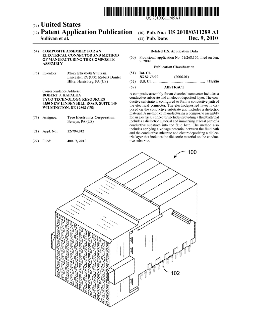 COMPOSITE ASSEMBLY FOR AN ELECTRICAL CONNECTOR AND METHOD OF MANUFACTURING THE COMPOSITE ASSEMBLY - diagram, schematic, and image 01