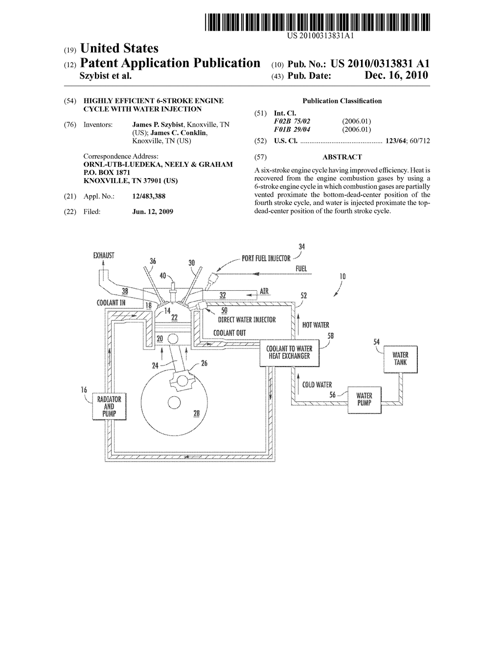 Highly Efficient 6-Stroke Engine Cycle With Water Injection - diagram, schematic, and image 01