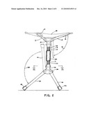 Portable, lightweight folding stool and carrying case diagram and image
