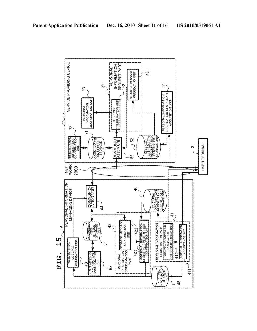 PERSONAL INFORMATION MANAGING DEVICE, SERVICE PROVIDING DEVICE, PROGRAM, PERSONAL INFORMATION MANAGING METHOD, CHECKING METHOD AND PERSONAL INFORMATION CHECKING SYSTEM FOR FALSIFICATION PREVENTION OF PERSONAL INFORMATION AND NON REPUDIATION OF PERSONAL INFORMATION CIRCULATION - diagram, schematic, and image 12