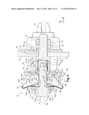 DEVICE FOR LATCHING A CONNECTOR DEVICE AND ASSOCIATED TOOL diagram and image