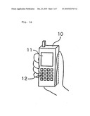 MOBILE INFORMATION TERMINAL HAVING OPERATION KEYS AND A DISPLAY ON OPPOSITE SIDES diagram and image