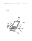 MOBILE INFORMATION TERMINAL HAVING OPERATION KEYS AND A DISPLAY ON OPPOSITE SIDES diagram and image