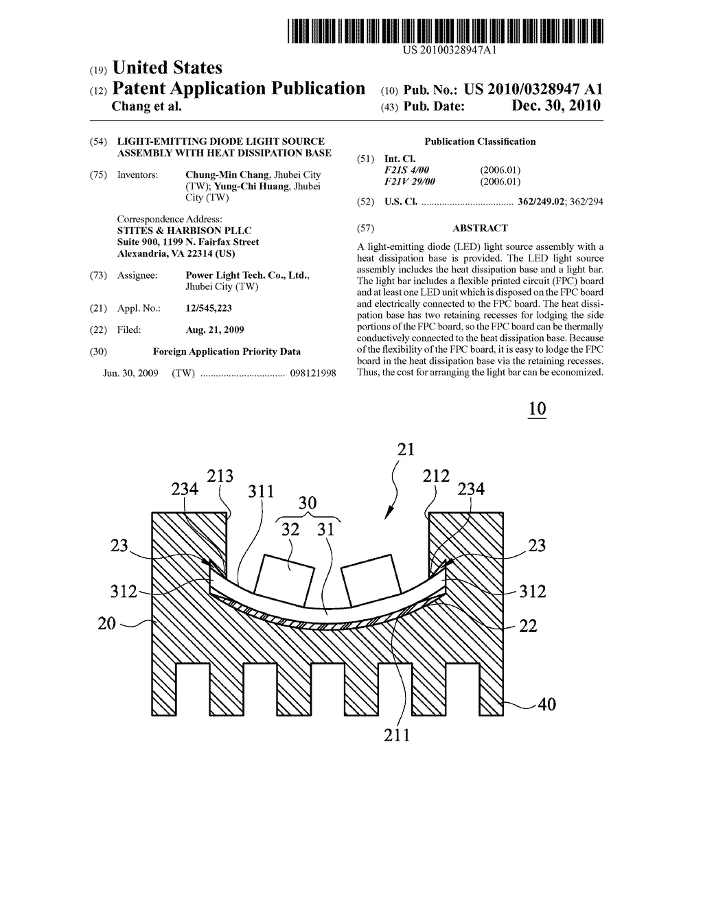 LIGHT-EMITTING DIODE LIGHT SOURCE ASSEMBLY WITH HEAT DISSIPATION BASE - diagram, schematic, and image 01