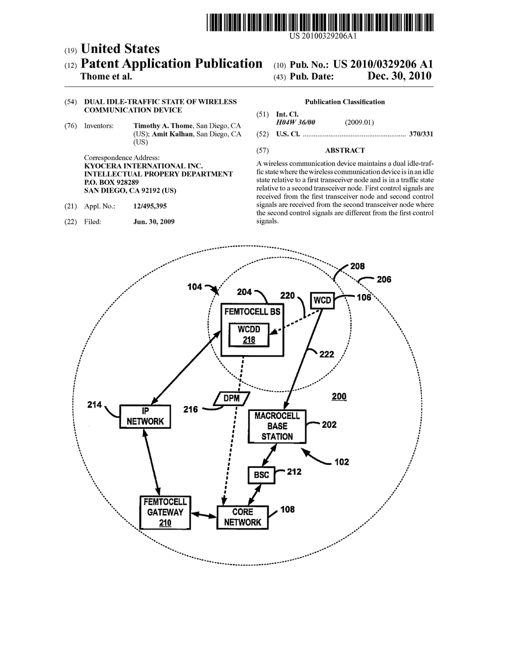 DUAL IDLE-TRAFFIC STATE OF WIRELESS COMMUNICATION DEVICE - diagram, schematic, and image 01