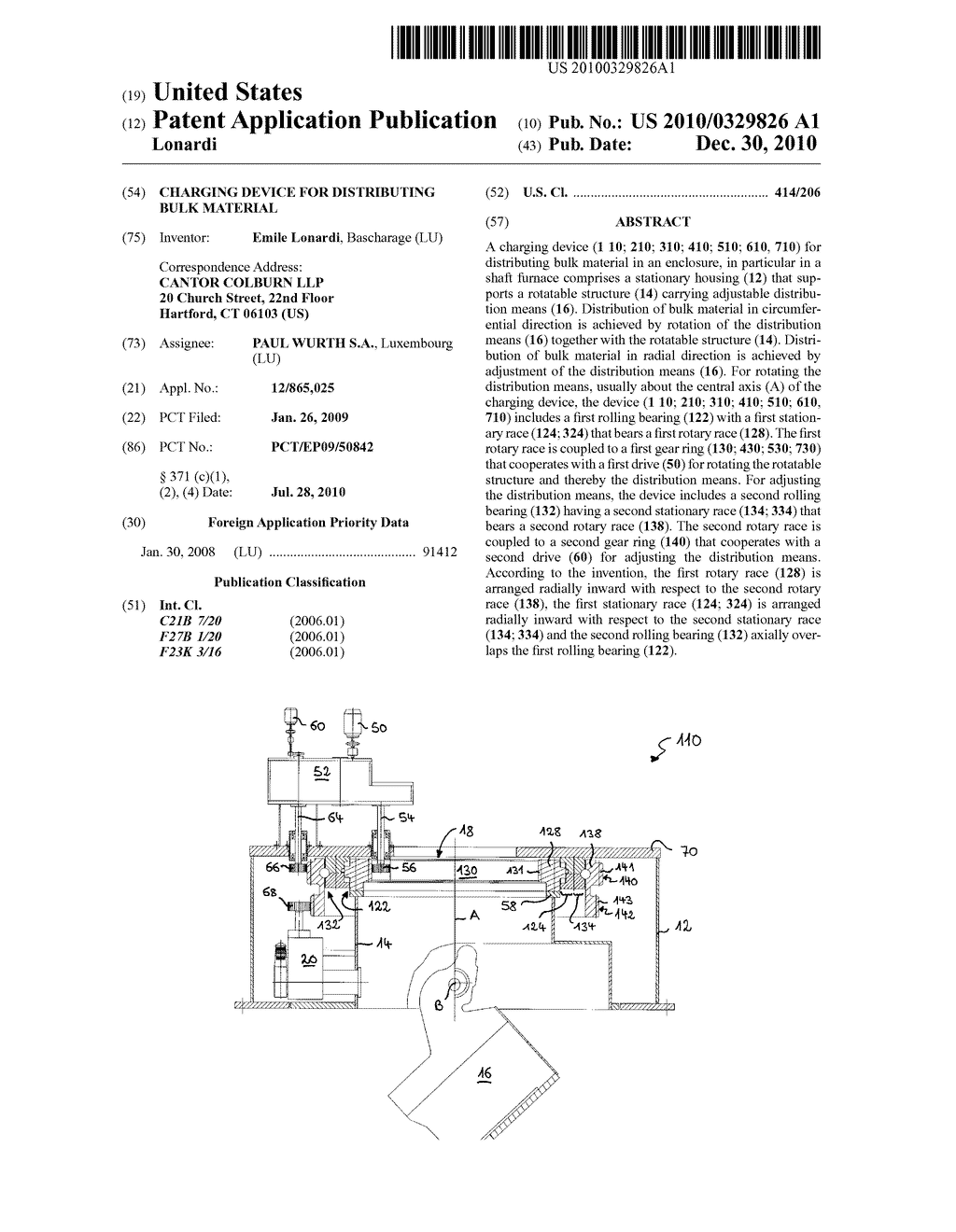 CHARGING DEVICE FOR DISTRIBUTING BULK MATERIAL - diagram, schematic, and image 01