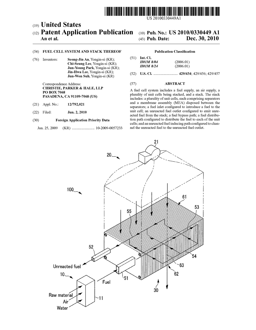 FUEL CELL SYSTEM AND STACK THEREOF - diagram, schematic, and image 01