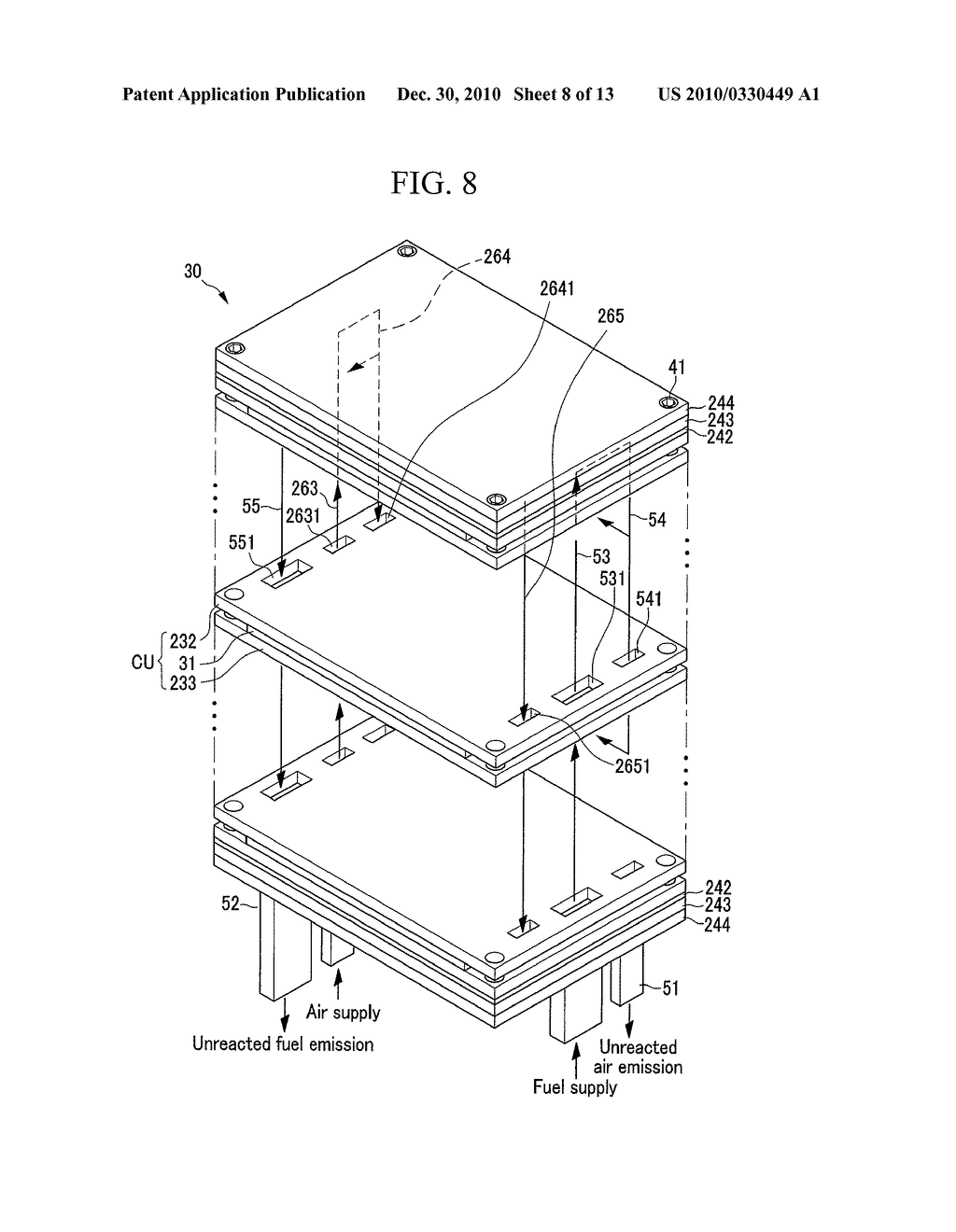 FUEL CELL SYSTEM AND STACK THEREOF - diagram, schematic, and image 09