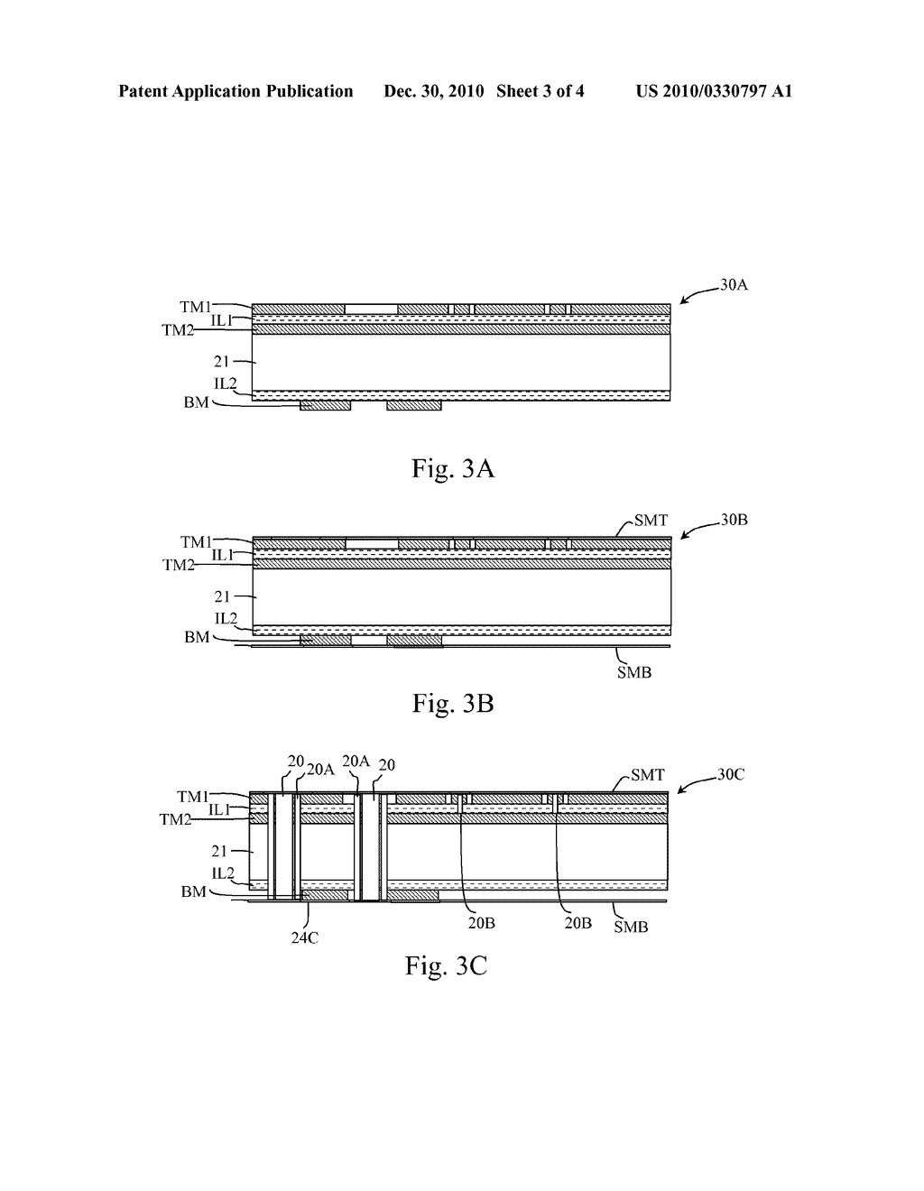 FABRICATION METHOD FOR CIRCUIT SUBSTRATE HAVING POST-FED DIE SIDE POWER SUPPLY CONNECTIONS - diagram, schematic, and image 04