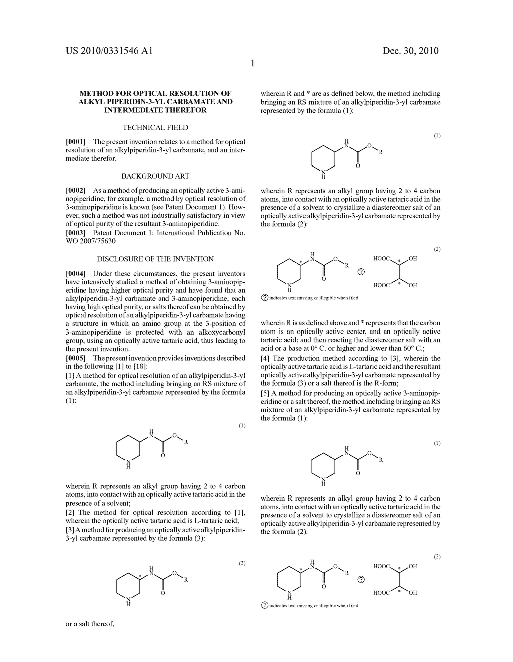 METHOD FOR OPTICAL RESOLUTION OF ALKYL PIPERIDIN-3-YL CARBAMATE AND INTERMEDIATE THEREFOR - diagram, schematic, and image 02
