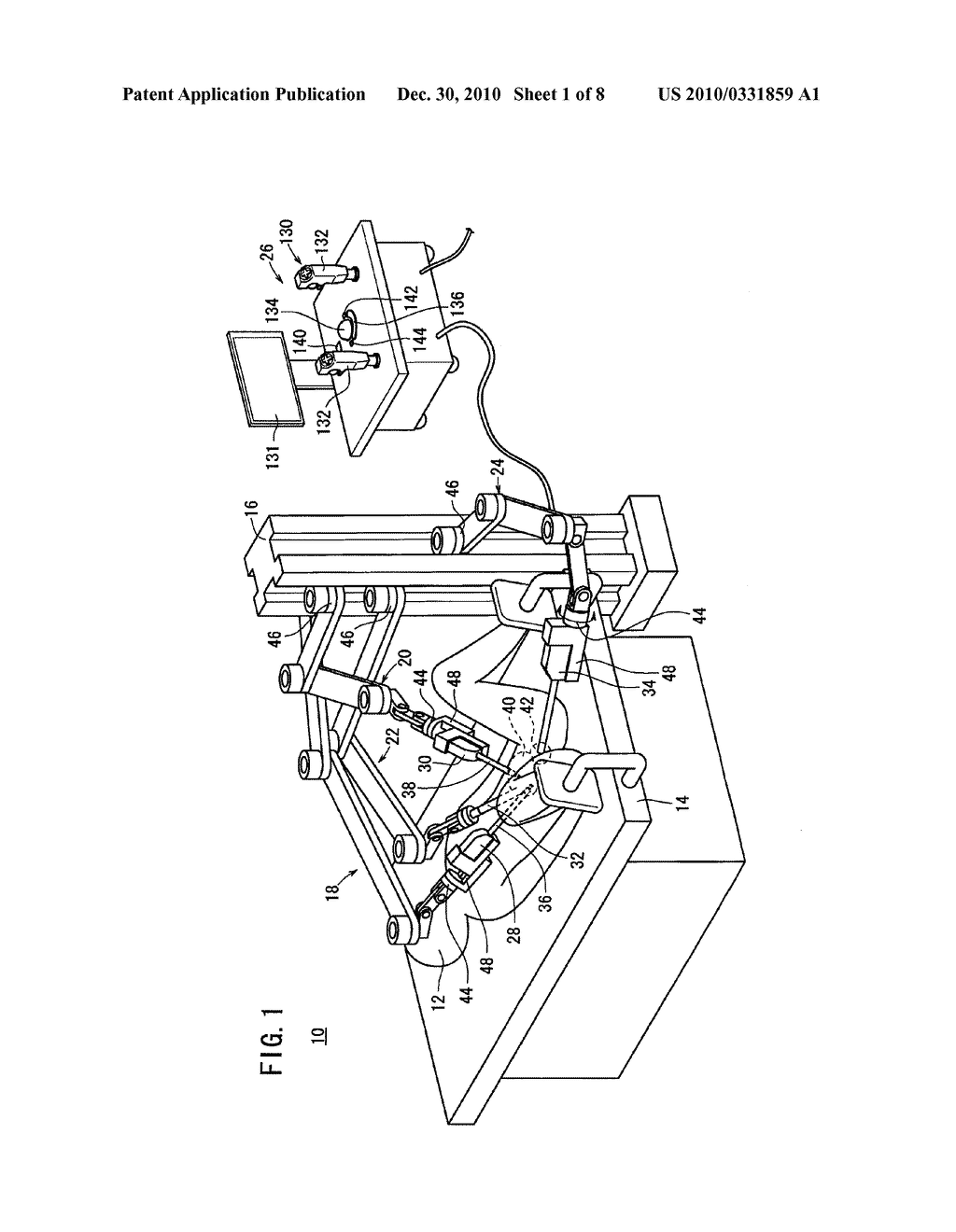 MEDICAL ROBOT SYSTEM FOR SUPPORTING AN ORGAN IN A POSITION SUITABLE FOR A MEDICAL TREATMENT - diagram, schematic, and image 02