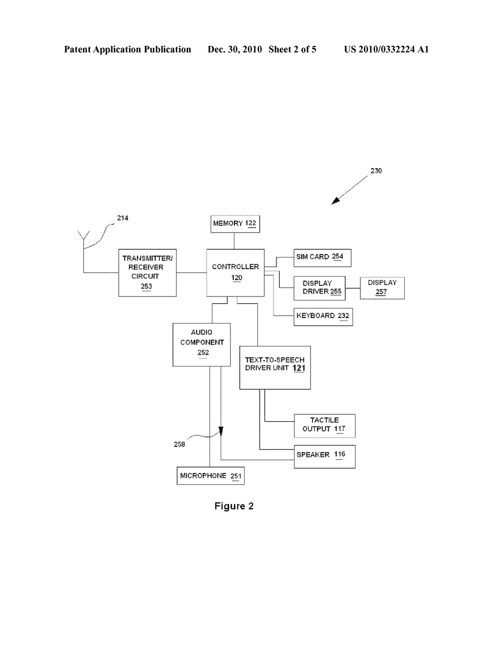 METHOD AND APPARATUS FOR CONVERTING TEXT TO AUDIO AND TACTILE OUTPUT - diagram, schematic, and image 03