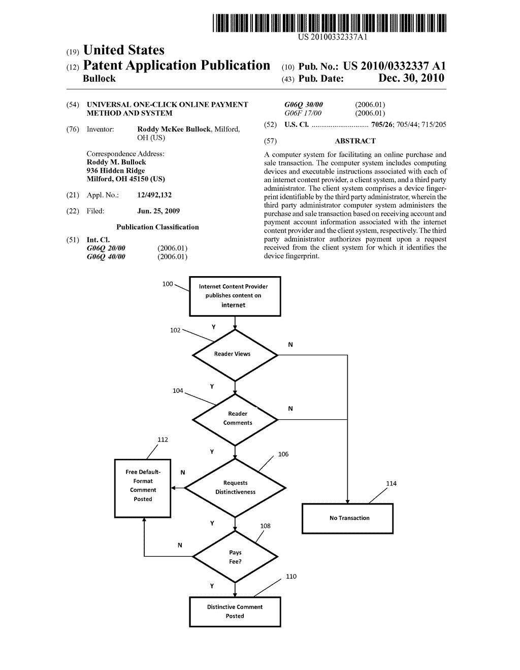 UNIVERSAL ONE-CLICK ONLINE PAYMENT METHOD AND SYSTEM - diagram, schematic, and image 01