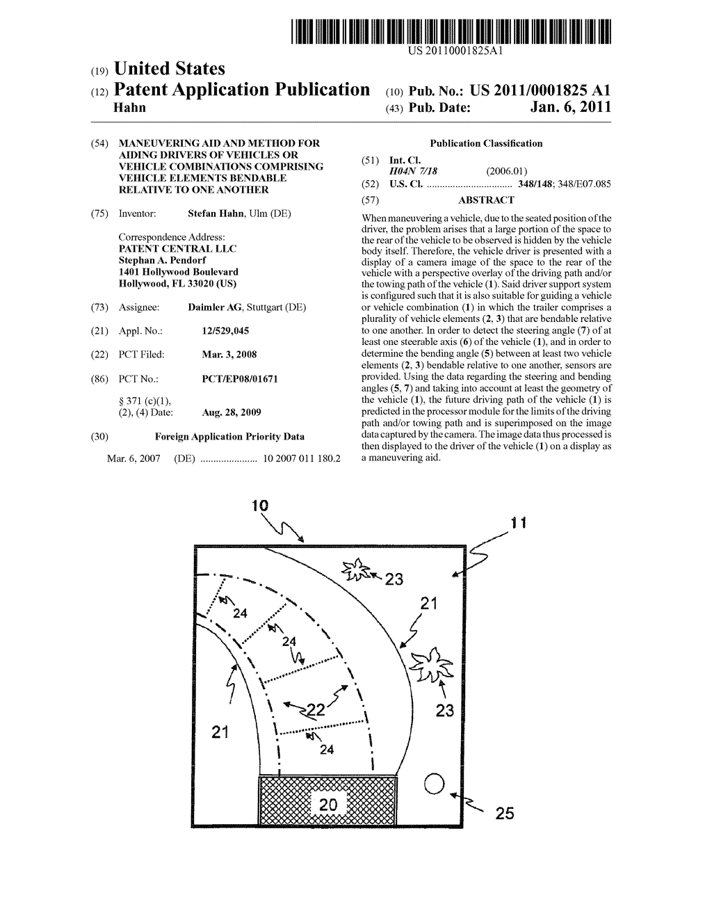 MANEUVERING AID AND METHOD FOR AIDING DRIVERS OF VEHICLES OR VEHICLE COMBINATIONS COMPRISING VEHICLE ELEMENTS BENDABLE RELATIVE TO ONE ANOTHER - diagram, schematic, and image 01