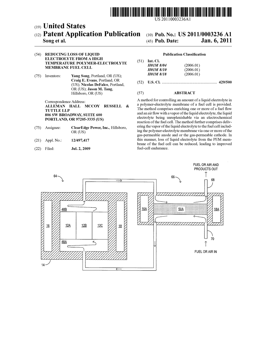 Reducing Loss of Liquid Electrolyte From a High Temperature Polymer-Electrolyte Membrane Fuel Cell - diagram, schematic, and image 01