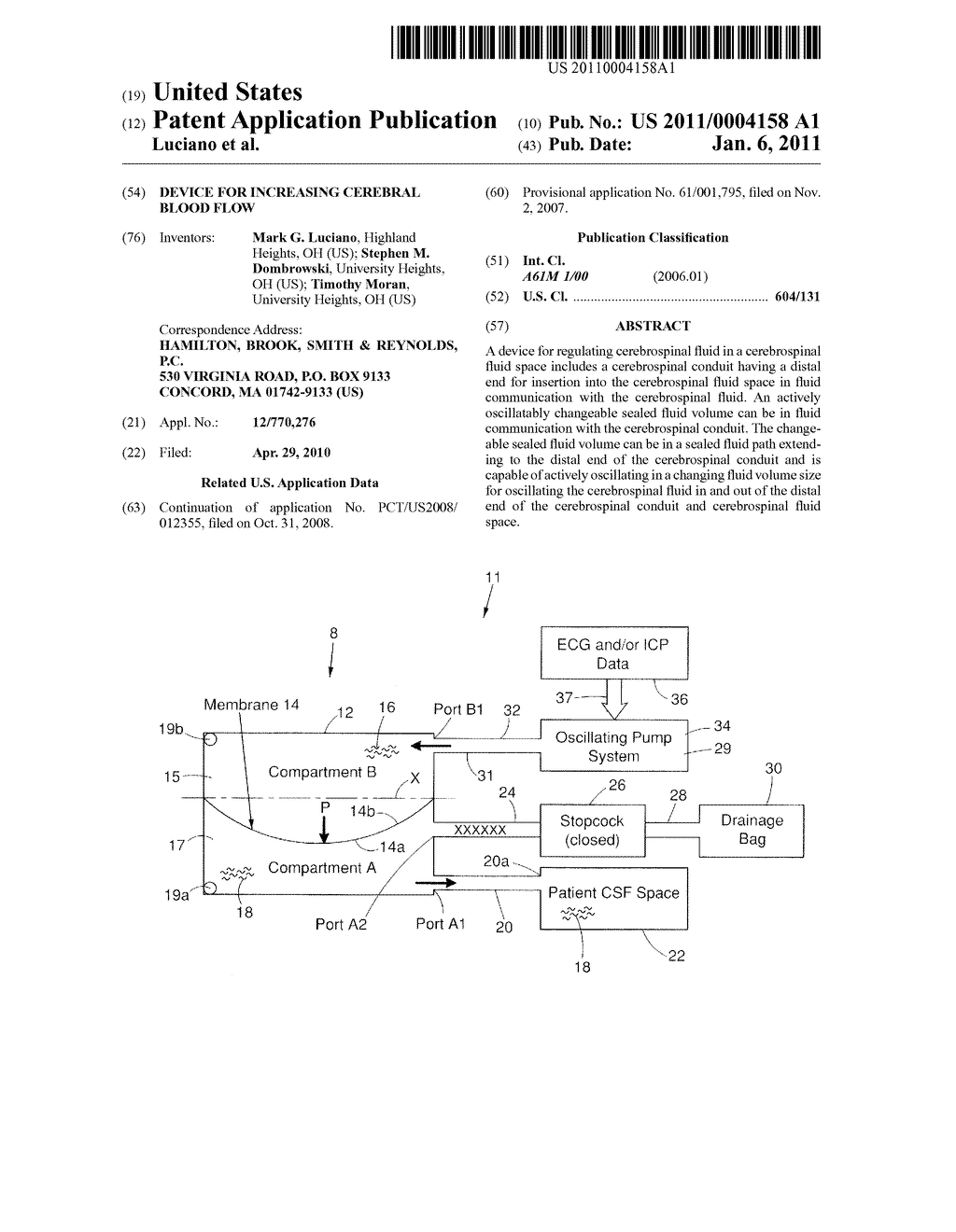 DEVICE FOR INCREASING CEREBRAL BLOOD FLOW - diagram, schematic, and image 01