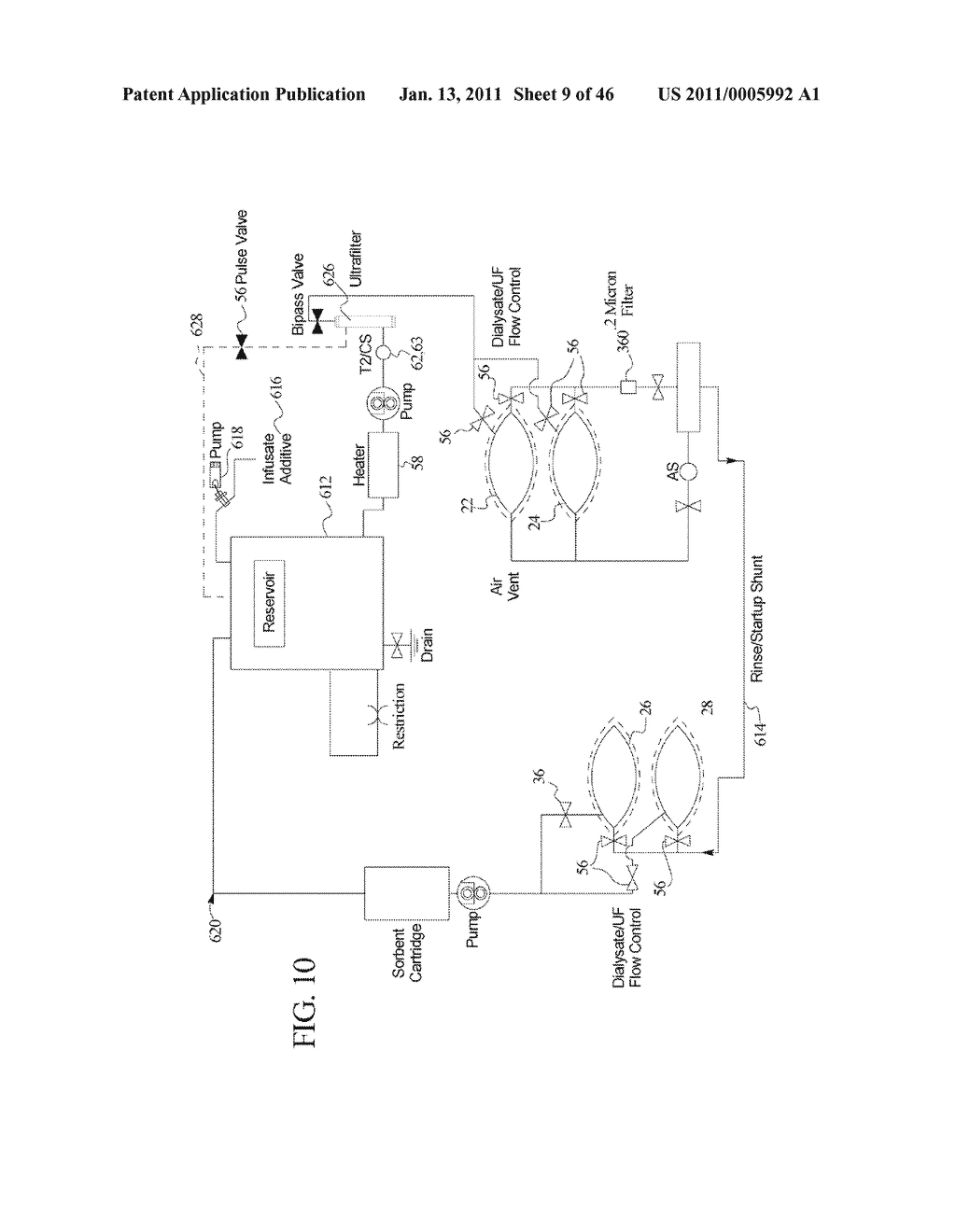 DIALYSIS SYSTEM WITH BALANCE CHAMBER PRIME AND RINSEBACK - diagram, schematic, and image 10