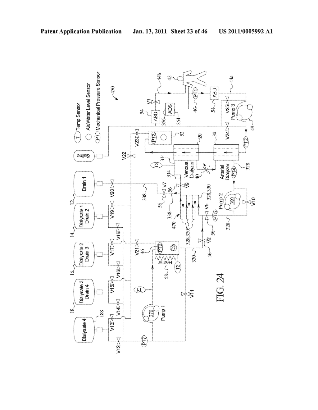 DIALYSIS SYSTEM WITH BALANCE CHAMBER PRIME AND RINSEBACK - diagram, schematic, and image 24