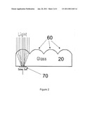 PHOTOVOLTAIC DEVICE WITH PATTERNED GLASS CONCENTRATOR diagram and image