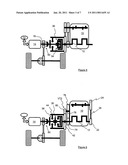 TRAVEL SYSTEM FOR A HYBRID TYPE MOTOR VEHICLE AND METHOD FOR DRIVING SAME diagram and image