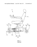 WHEEL SET STRUCTURE OF AN ELECTRIC WHEELCHAIR diagram and image