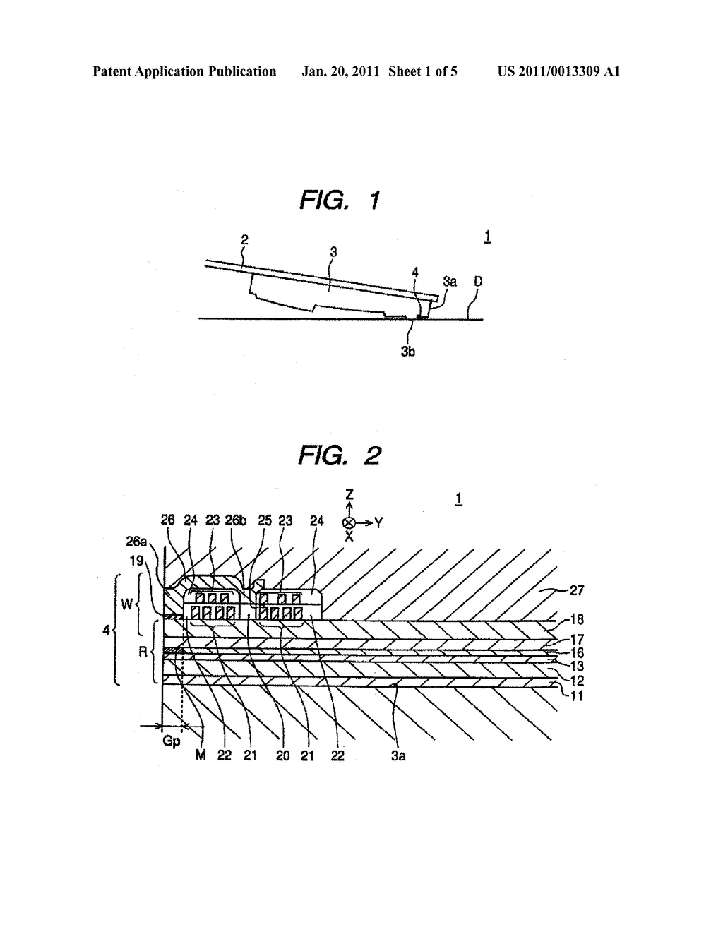 CONTACT TYPE THIN FILM MAGNETIC HEAD WITH HEATERS FOR DISTANCE CONTROL - diagram, schematic, and image 02