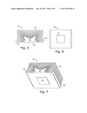 Quasi-radial heatsink with rectangular form factor and uniform fin length diagram and image