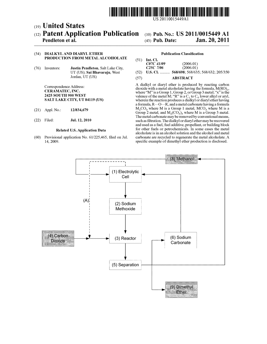 DIALKYL AND DIARYL ETHER PRODUCTION FROM METAL ALCOHOLATE - diagram, schematic, and image 01