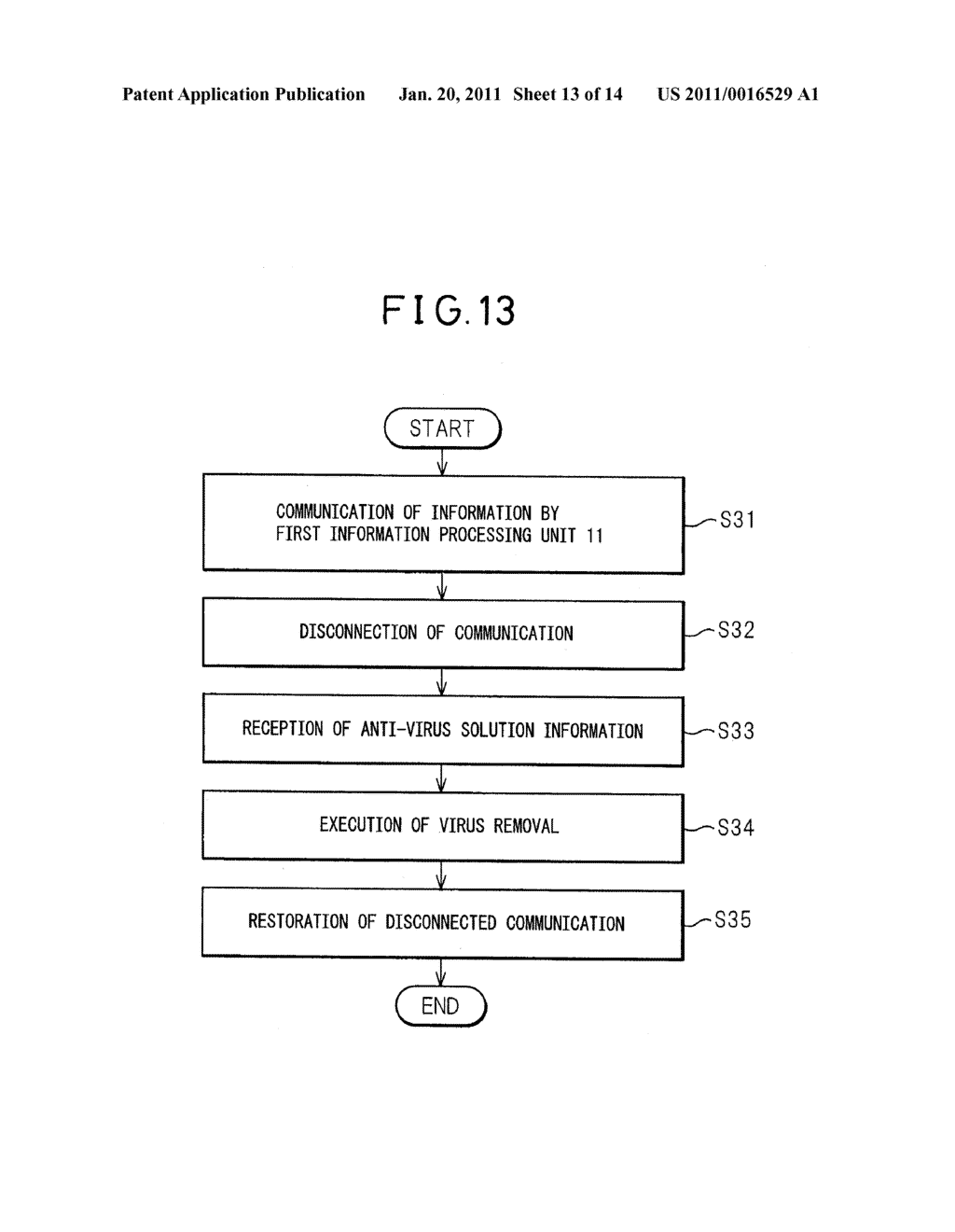 INFORMATION PROCESSING APPARATUS COOPERATING WITH VIRUS MANAGEMENT FUNCTION DEVICE, AND ANTI-VIRUS METHOD - diagram, schematic, and image 14
