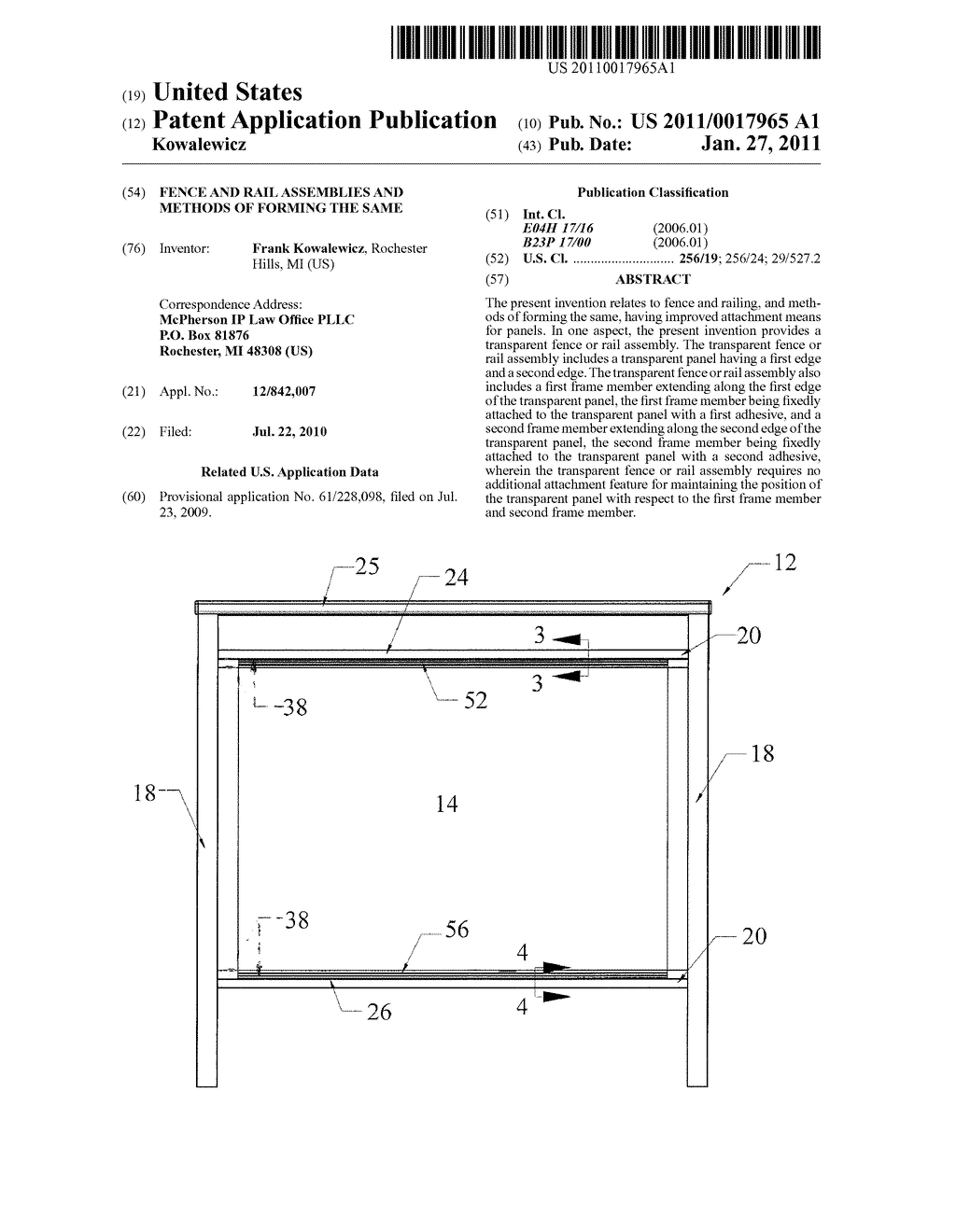 Fence and Rail Assemblies and Methods of Forming the Same - diagram, schematic, and image 01