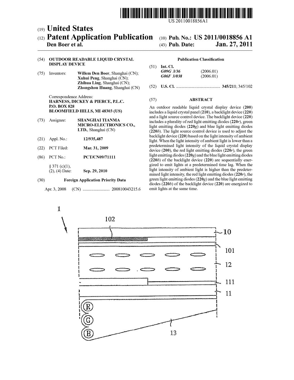 OUTDOOR READABLE LIQUID CRYSTAL DISPLAY DEVICE - diagram, schematic, and image 01